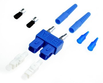 663.jpg Link UF-0006SM SC Duplex SM, Blue, Zirconia Connector Blue Boot 0.9 & 3.0 mm.