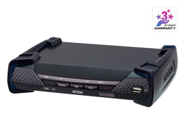 6884.jpg Aten KE9952R 4K DisplayPort Single Display KVM over IP Receiver with PoE