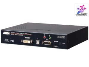 6938.jpg Aten KE6922T 2K DVI-D Dual-Link KVM over IP Transmitter with Dual SFP & PoE