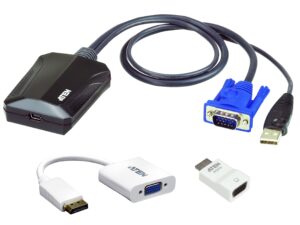 Aten CV211CP Laptop USB KVM Console Crash Cart Adapter IT Kit