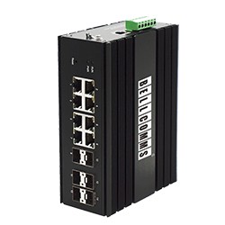 Bellcomms BC-44168 8-PORT, RJ45 POE 1000M TO 6-PORT, SFP 1.25G/155M UPLINK, SWITCH INDUSTRIAL LAYER-2
