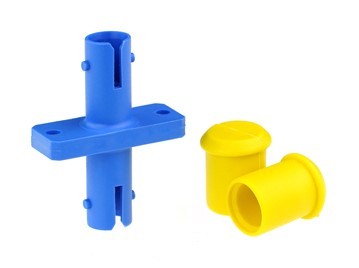 Link UF-0044SQ ST ADAPTER, Coupling, Flange Type SM, Ceramic Sleeve Blue Housing