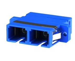 Link UF-0066SM SC DUPLEX ADAPTER, SM, Ceramic Sleeve Blue Housing