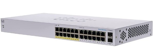 8384.jpg Cisco CBS110-24PP-EU 24 Port 10x100x1000 Mbps, 2 SFP, PoE 12 Port Partial 100W, Rack mount