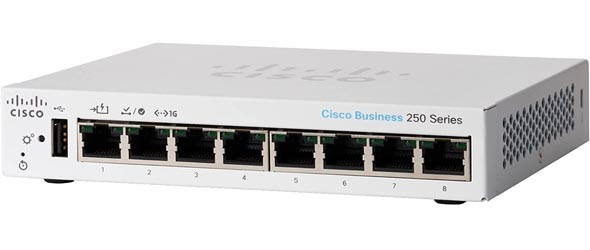 Cisco CBS250-8T-D-EU CBS250 Smart 8-port GE, Desktop, Ext PSU