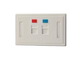 Link US-2122A FACE PLATE 2 PORT With Shutter & Lable ID