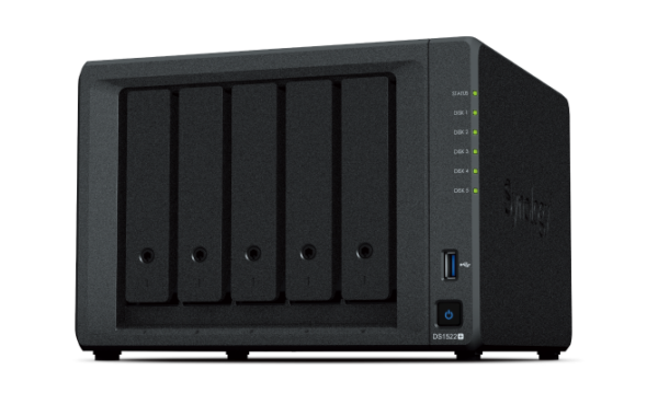 Synology DS1522+ 5-bay DiskStation (up to 15-bay), Dual Core 2.6 GHz (turbo to 3.1 GHz)