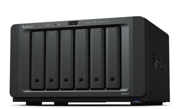 Synology DS1621+ 6-bay DiskStation (up to 16-bay), Quad Core 2.2 GHz, 4GB RAM, Built-in two M.2 NVMe SSD slots