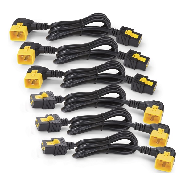 APC AP8712R Power Cord Kit (6 ea), Locking, C19 to C20 (90 Degree), 0.6m