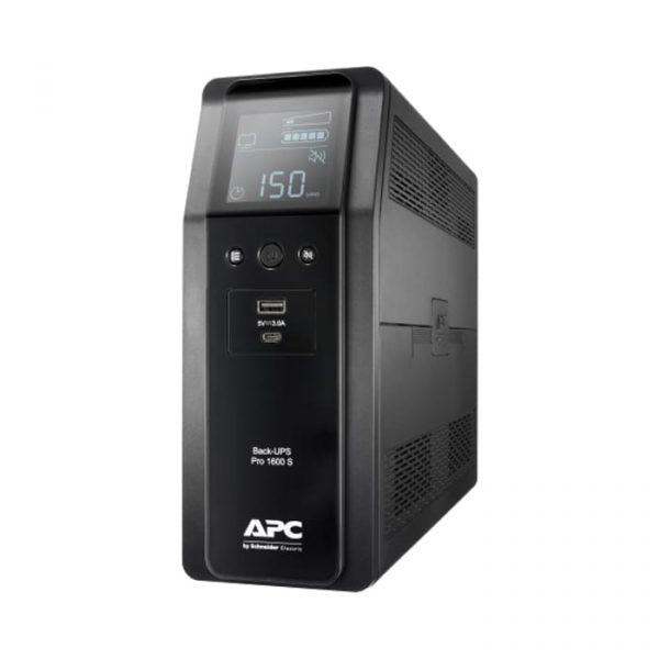 APC BR1600SI Back-UPS Pro, 1600VA/960W, Tower, 230V, 8x IEC C13 outlets, Sine Wave, AVR, USB Type A + C ports, LCD, User Replaceable Battery