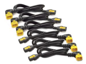APC AP8702R-WW Power Cord Kit (6 ea), Locking, C13 TO C14 (90 Degree), 0.6m