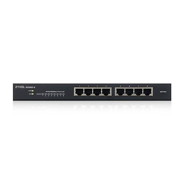 GS1900-8 Zyxel GS1900-8 8-port GbE L2 Smart Managed Switch, desktop, fanless