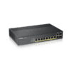 Zyxel GS1920-8HPv2 10 Port Smart Managed PoE Switch 8x1G + 2x1G Combo, 130 Watt PoE, fanless