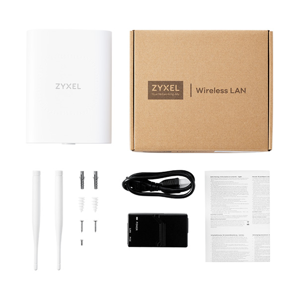 NWA55AXE Zyxel NWA55AXE Wireless AX1775 (WiFi 6), NebulaFlex 2x2 MIMO External antenna, Outdoor Access Point (antenna included), Standalone/NebulaFlex AP (Free Cloud License) (Right-Fit features)