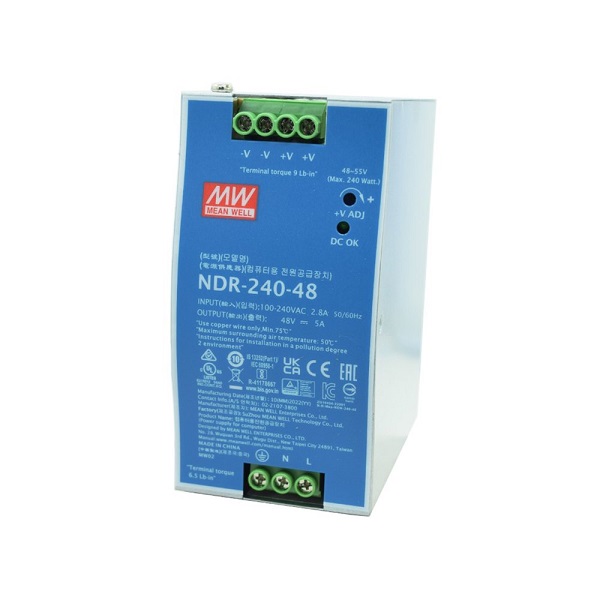 Zyxel NDR240-48 Power Supply สำหรับ RGS100-5P และ RGS200-12P, 240W 48VDC, DIN Rail Type
