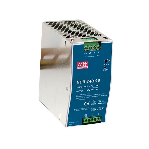 Zyxel NDR240-48 Power Supply สำหรับ RGS100-5P และ RGS200-12P, 240W 48VDC, DIN Rail Type