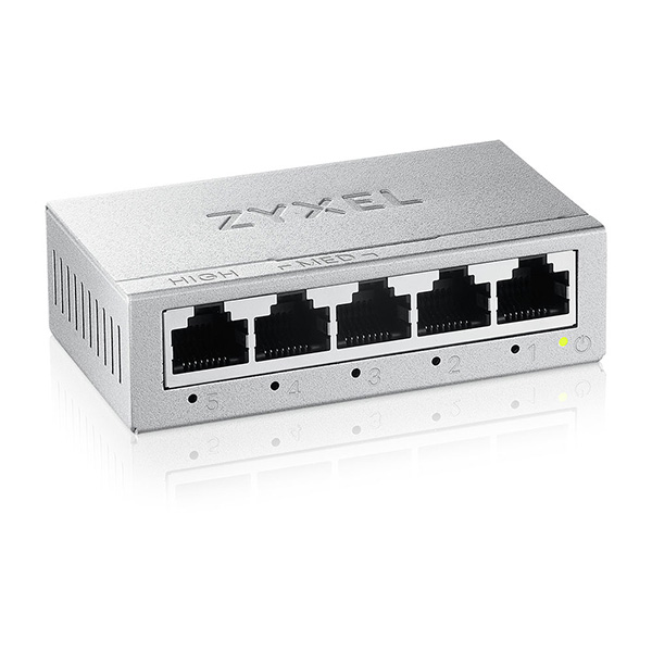 Zyxel GS-105B v5 5-port GbE, Unmanaged Switch Metal Case, 3-Level QoS Port