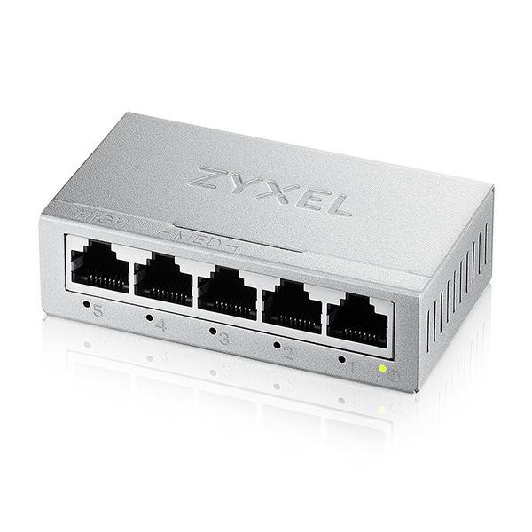 Zyxel GS-105B v5 5-port GbE, Unmanaged Switch Metal Case, 3-Level QoS Port