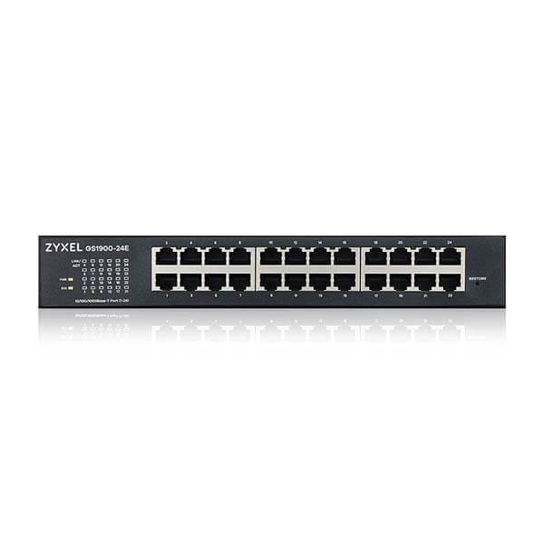 GS1900-24E Zyxel GS1900-24E 24-port GbE L2 Smart Managed Switch, rackmount, fanless