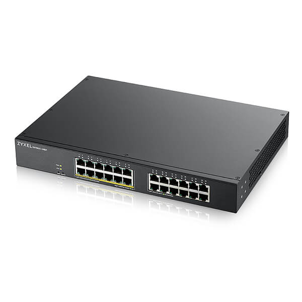 Zyxel GS1900-24EP 24-port GbE Smart Managed PoE Switch, rackmount, 130 Watt (Max 12 ports)