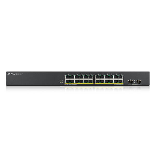 Zyxel GS1900-24HPv2 24-port GbE L2 PoE Smart Managed Switch + 2 SFP slots,, rackmount, 170 Watt