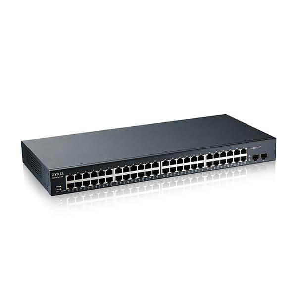 GS1900-48 Zyxel GS1900-48 48-port GbE L2 Smart Managed Switch + 2 SFP slots,, rackmount