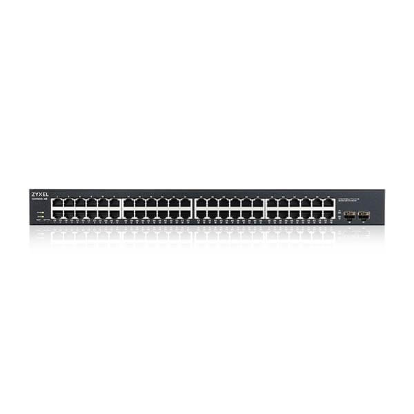 GS1900-48 Zyxel GS1900-48 48-port GbE L2 Smart Managed Switch + 2 SFP slots,, rackmount