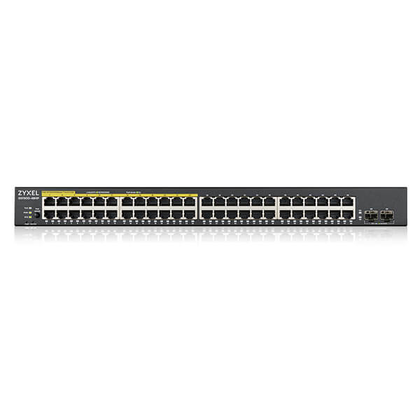 Zyxel GS1900-48HPv2 48-port GbE L2 PoE Smart Managed Switch + 2 SFP slots, 170 Watt (Max 24 ports) rackmount