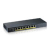 Zyxel GS1900-8HP 8-port GbE L2 PoE Smart Managed Switch, 802.3at, desktop, fanless, 77 Watt