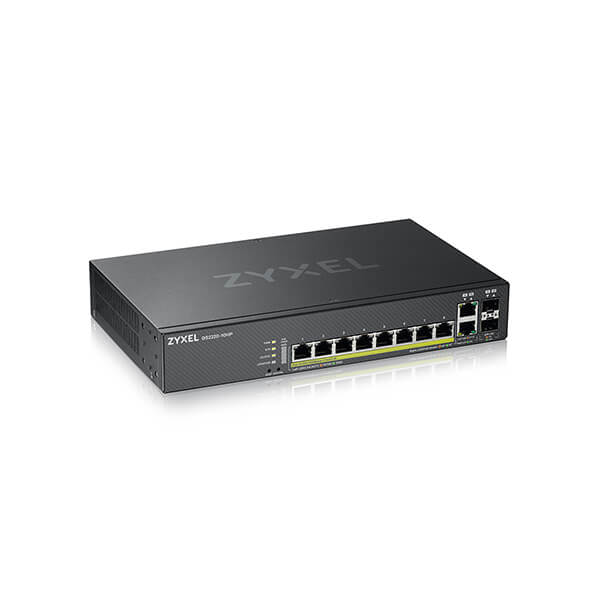 Zyxel GS2220-10HP 8 port GbE L2 PoE+ Switch with 2 combo (SFP/RJ-45) GbE Uplink, 180 Watt
