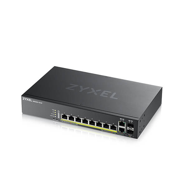 Zyxel GS2220-10HP 8 port GbE L2 PoE+ Switch with 2 combo (SFP/RJ-45) GbE Uplink, 180 Watt