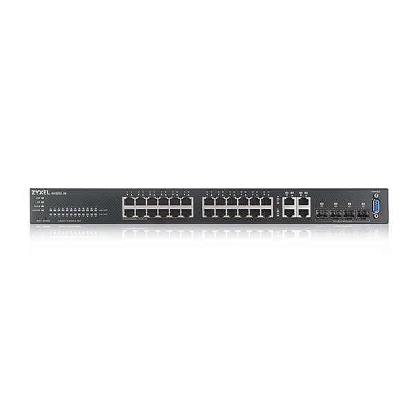 GS2220-28 Zyxel GS2220-28 24 port GbE L2 Switch with 4 combo (SFP/RJ-45) GbE Uplink