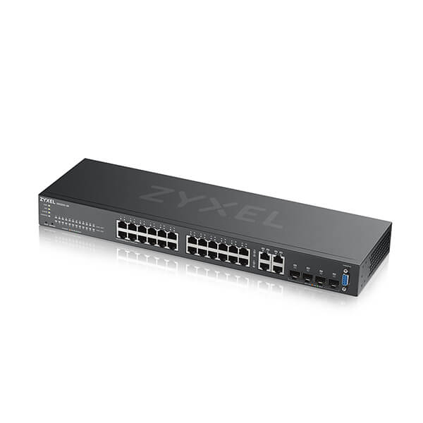 GS2220-28 Zyxel GS2220-28 24 port GbE L2 Switch with 4 combo (SFP/RJ-45) GbE Uplink