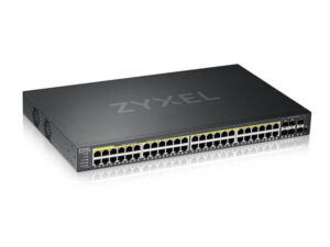 Zyxel GS2220-50HP 44 port GbE L2 PoE+ Switch with 4 combo (SFP/RJ-45) + 2 SFP GbE Uplink 375 Watt (Max 48 ports)