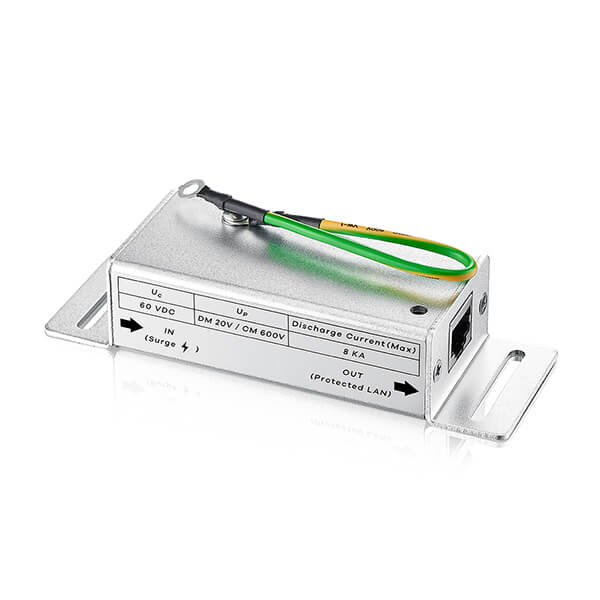 Zyxel SURGEPRO-GE 1G Ethernet Surge Protector, Line to GND Protection 20 KV/10 KA, Support 802.3bt PoE++ (60W)