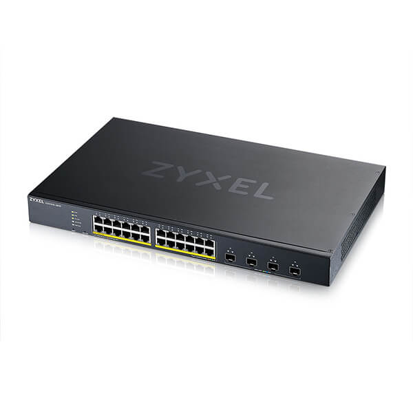 Zyxel XGS1935-28HP 24 Port GbE Switch, 24x Gigabit PoE and 4x10G SFP+,  PoE+ 375 Watt