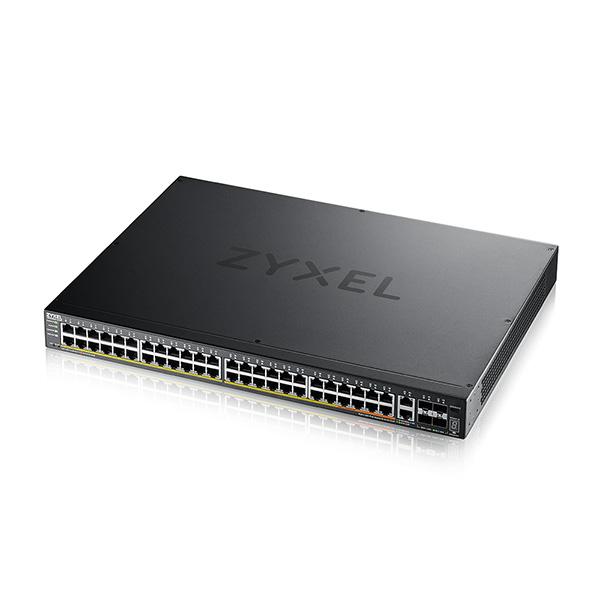 XGS2220-54HP Zyxel XGS2220-54HP 48 port Gigabit L3 Access Switch, 2xMulti-Gig, 4x 10G SFP+, PoE++ 600W (Up to 10 port PoE++)