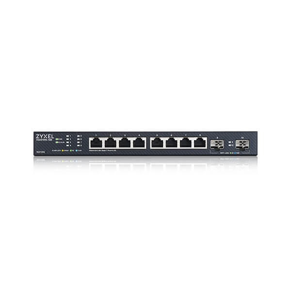 Zyxel XMG1915-10E 8-port 2.5GbE Smart Managed Switch with 2 SFP+ Uplink, destop, fanless (Support Static Route)