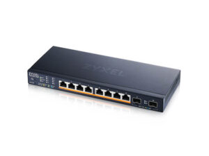 Zyxel XMG1915-10EP 8-port 2.5GbE Smart Managed PoE Switch with 2 SFP+ Uplink, 802.3bt 130 Watt, destop, fanless (Support Static Route)