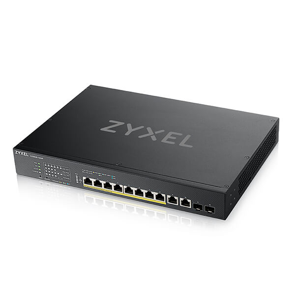 XS1930-12HP Zyxel XS1930-12HP 8 port Multi-Gig PoE, 2 port 10G SFP+, 2 port Multi-Gig Copper, 375W PoE++ 802.3bt, Max 60W per port