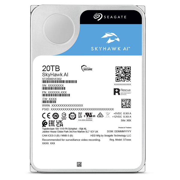 Seagate ST20000VE003 SkyHawk AI Int HDD3.5" 20TB SATA 7200RPM
