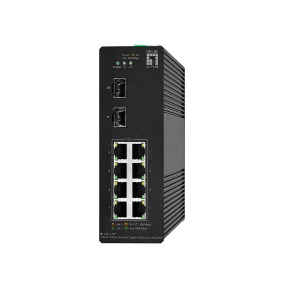 IGS-2110P Levelone IGS-2110P 8 X GBE POE 30W + 2 X SFP L2-LITE MANAGED INDUSTRIAL POE SWITCH