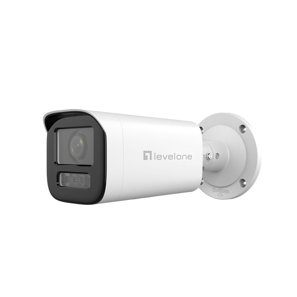 FCS-5222 Levelone FCS-5222 GEMINI 2MP Zoom Bullet IP Camera, 4.3X Zoom, H.265, IR LEDs, IP67, Indoor/Outdoor