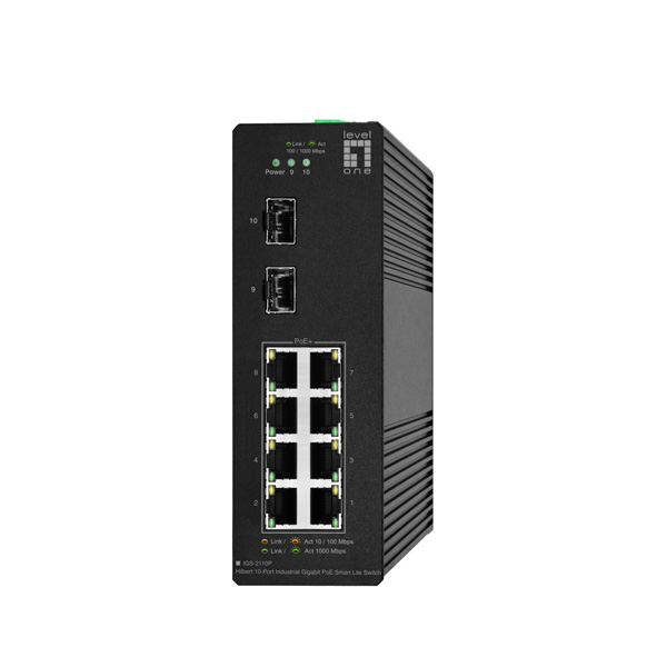 Levelone IGS-2110P 8 x GbE PoE 30W + 2 x SFP L2-Lite Managed Industrial PoE Switch