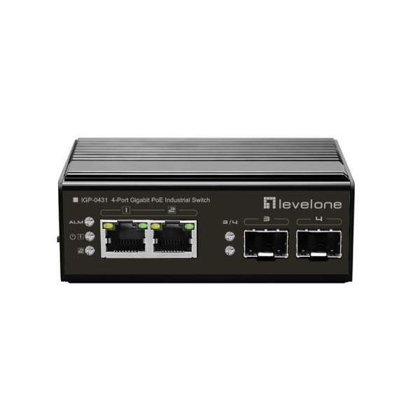 IGP-0431 Levelone IGP-0431 2 X GBE POE 802.3BT 90W + 2 X 1G SFP UNMANAGED INDUSTRIAL POE SWITCH
