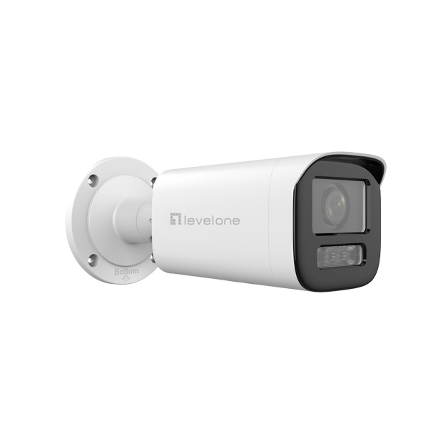 FCS-5222 Levelone FCS-5222 GEMINI 2MP Zoom Bullet IP Camera, 4.3X Zoom, H.265, IR LEDs, IP67, Indoor/Outdoor