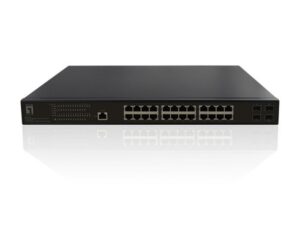 Levelone GEP-2861 26 X PORT L3 LITE MANAGED GIGABIT POE SWITCH, 24 POE OUTPUTS, 185W, 2 X SFP/RJ45 COMBO