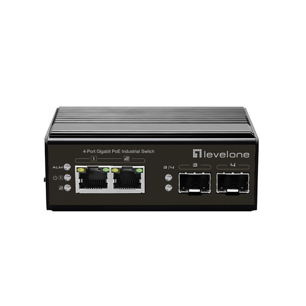 Levelone IGP-0432 2 x GbE PoE 802.3at 30W + 2 x 1G SFP Unmanaged Industrial PoE Switch