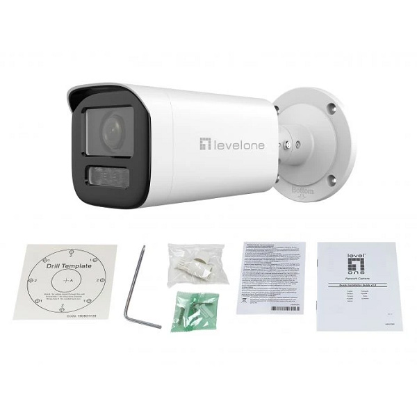 FCS-5222 Levelone FCS-5222 GEMINI FIXED IP NETWORK CAMERA, 2 MEGAPIXEL, H.265, 802.3AT, 4.3X OPTICAL ZOOM, IR 60 METER, IP67