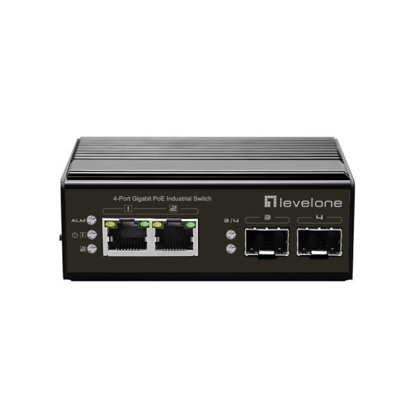 IGP-0432 Levelone IGP-0432 2 X GBE POE 802.3AT 30W + 2 X 1G SFP UNMANAGED INDUSTRIAL POE SWITCH
